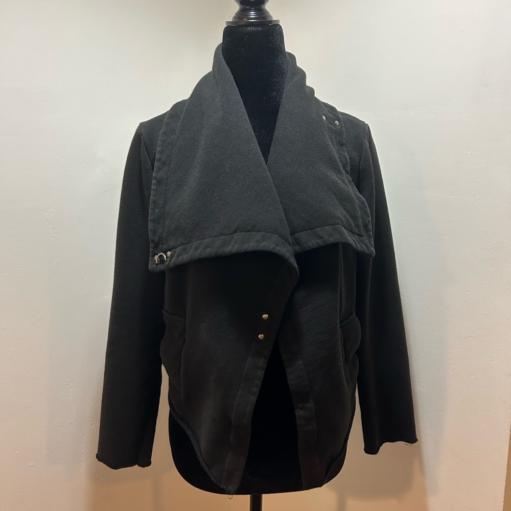 Crop moto style jersey jacket
